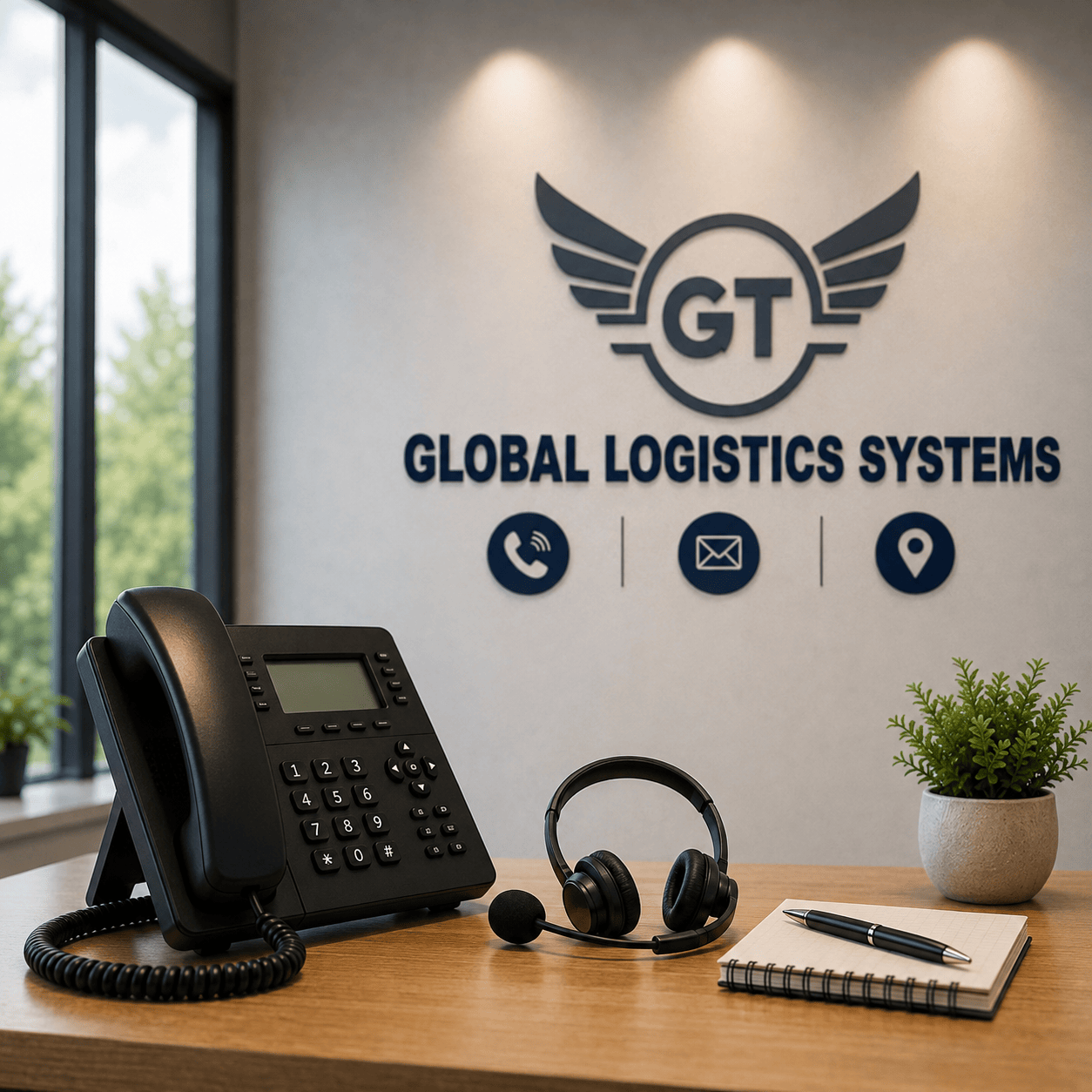 Global Logistics Systems team with a customer